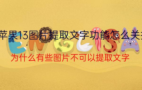 苹果13图片提取文字功能怎么关掉 为什么有些图片不可以提取文字？